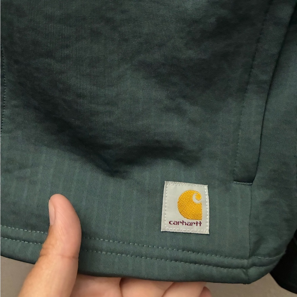 🆕Carhartt Women's Forest Green Force Relax Fit Half Zip Hooded T-Shirt S🆕 - Picture 5 of 15